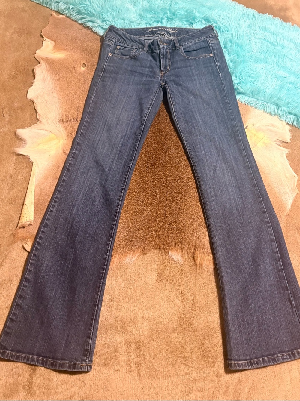 American Eagle Favorite Boyfriend Stretch Jeans Blue Wash Size 6 Long